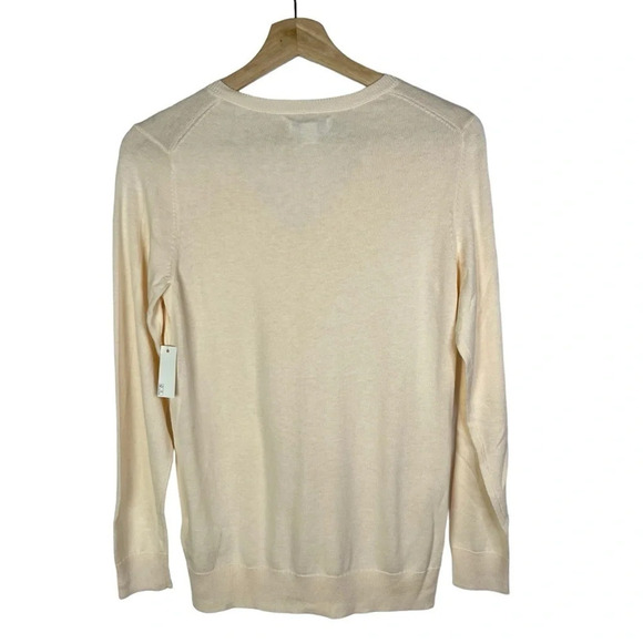 Amazon Essentials Ecru Cream V-Neck Classic Fit Sweater S - Picture 3 of 5